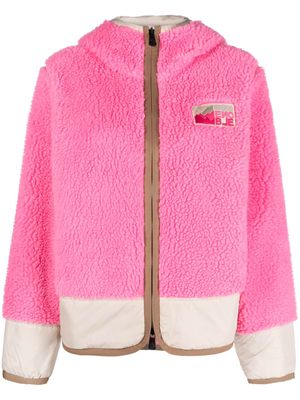 Moncler Grenoble logo-patch fleece bomber jacket - Pink