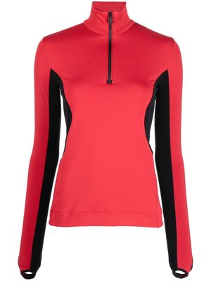 Moncler Grenoble logo-patch high-neck top - Red