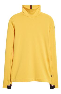 Moncler Grenoble Logo Patch Jersey Turtleneck in Yellow
