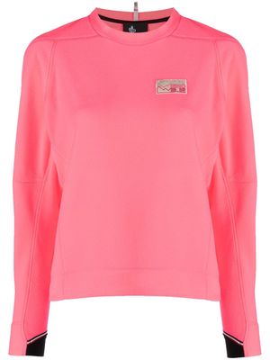 Moncler Grenoble logo-patch mock-neck sweatshirt - Pink