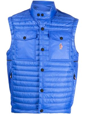 Moncler Grenoble logo-patch quilted gilet - Blue