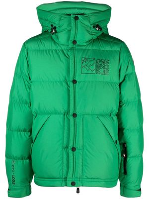 Moncler Grenoble logo-patch ripstop down jacket - Green