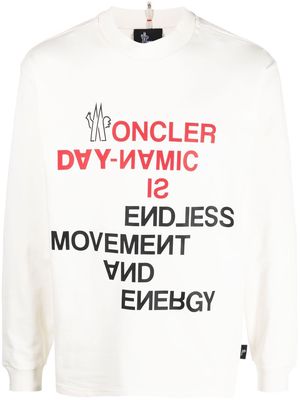Moncler Grenoble logo-print crew neck sweatshirt - White