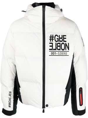 Moncler Grenoble logo-print hooded puffer jacket - White