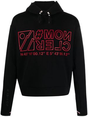 Moncler Grenoble logo-print jersey hoodie - Black