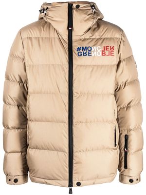 Moncler Grenoble logo-print padded jacket - 236 BROWN