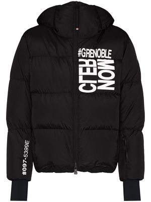 Moncler Grenoble logo print padded jacket - Black