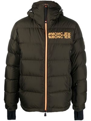 Moncler Grenoble logo-print padded jacket - Green
