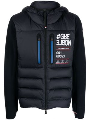 Moncler Grenoble logo-print quilted hooded jacket - Blue