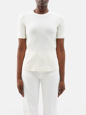 Moncler Grenoble - Logo-print Stretch-jersey T-shirt - Womens - White