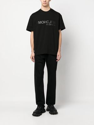 Moncler Grenoble logo-stamp cotton T-shirt - Black