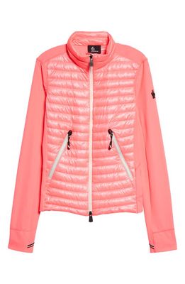 Moncler Grenoble Mixed Media Down Jacket in Pink