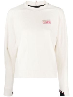 Moncler Grenoble mountain-logo fleece sweatshirt - Neutrals
