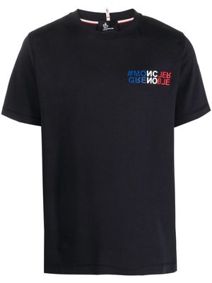 Moncler Grenoble Mountain logo-print cotton T-Shirt - Blue