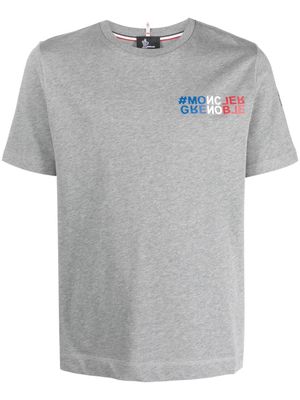 Moncler Grenoble Mountain logo-print cotton T-Shirt - Grey
