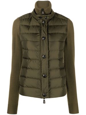 Moncler Grenoble padded button-up cardigan - Green
