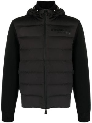 Moncler Grenoble panelled quilted hooded jacket - Black
