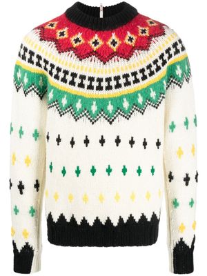 Moncler Grenoble patterned virgin wool-blend jumper - Neutrals