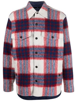 Moncler Grenoble plaid-check print shirt jacket - Red