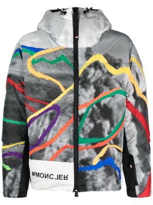 Moncler Grenoble printed padded ski jacket - White