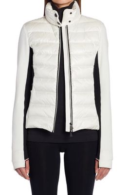 Moncler Grenoble Quilted Down & Knit Cardigan in White