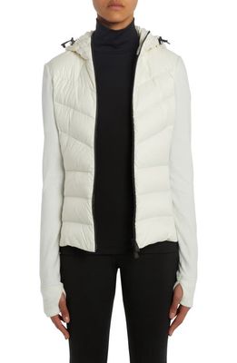Moncler Grenoble Quilted Nylon & Stretch Fleece Hooded Cardigan in White