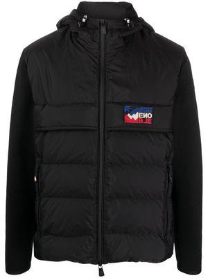 Moncler Grenoble quilted-panel hooded cardigan - Black