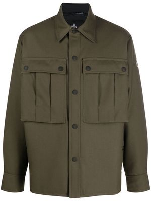 Moncler Grenoble quilted-panel shirt jacket - Green