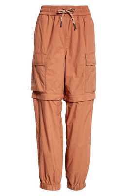 Moncler Grenoble Ripstop Zip-Off Cargo Pants in Brown Ginger