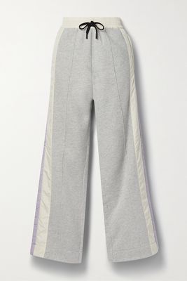 Moncler Grenoble - Shell-trimmed Cotton-blend Jersey Track Pants - Gray