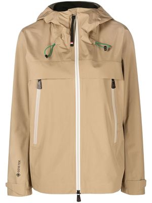 Moncler Grenoble single-breasted hooded coat - 226 BEIGE