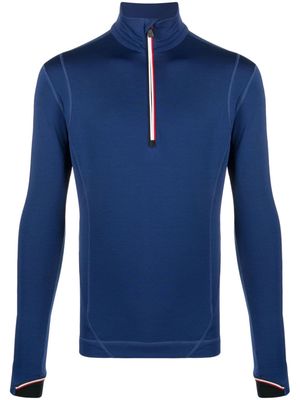 Moncler Grenoble stripe-trim half-zip sweatshirt - Blue