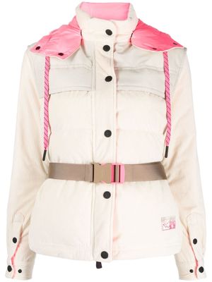 Moncler Grenoble Tetras logo-patch corduroy padded jacket - Neutrals