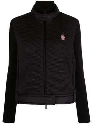 Moncler Grenoble tricot-trim panel insulated jacket - Black