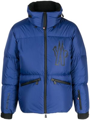 Moncler Grenoble Verdons logo-appliqué hooded down jacket - Blue