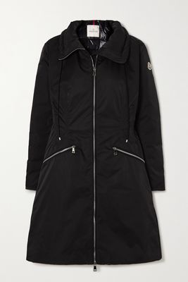 Moncler - Hermanville Belted Hooded Padded Gabardine Down Coat - Black