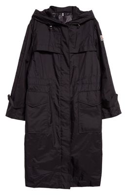 Moncler Hiengu Water Repellent Nylon Raincoat in Black