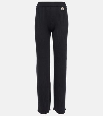 Moncler High-rise wool-blend straight pants
