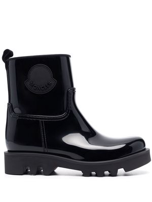 Moncler high-shine finish ankle boots - Black