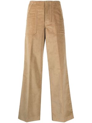 Moncler high-waisted straight trousers - Neutrals