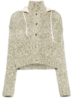 Moncler hooded cropped cardigan - Green