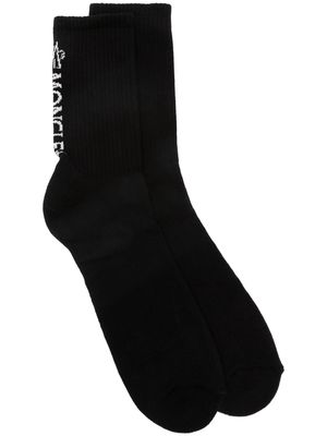 Moncler intarsia-knit logo socks - Black