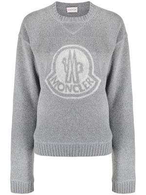 Moncler intarsia-logo crew-neck jumper - Grey