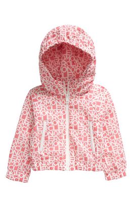 Moncler Kids' Alose Hooded Logo Print Jacket in Pink Print