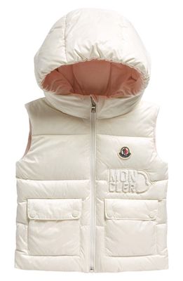 Moncler Kids' Amy Hooded Down Vest in White