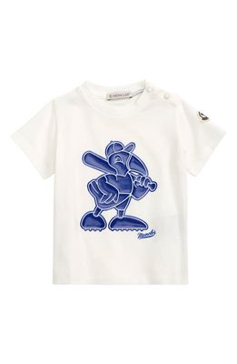 Moncler Kids' Baseball Logo Cotton Graphic Tee in White