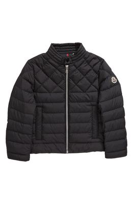 Moncler Kids' Clean the Quilted Down Biker Jacket in Black