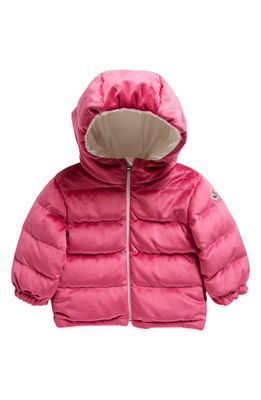 Moncler Kids' Daos Chenille Hooded Down Jacket in Fuchsia