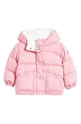Moncler Kids' Ebre Logo Patch Down Puffer Jacket in Pink