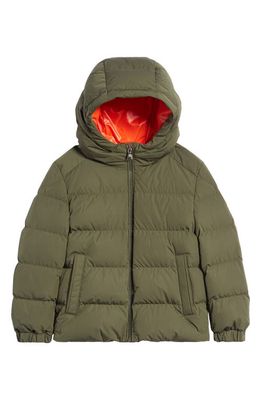 Moncler Kids' Eric Hooded Down Jacket in Green